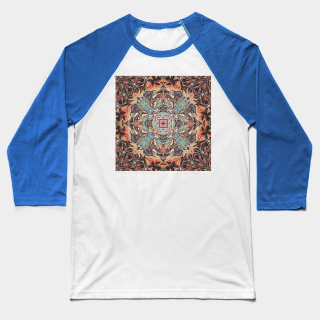 Abstract Circular Mandala Baseball T-Shirt by perkinsdesigns